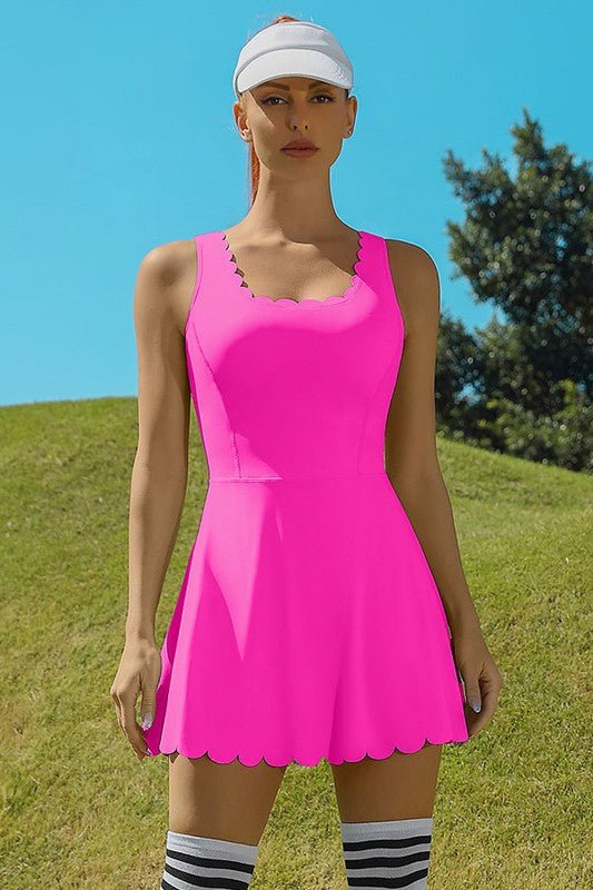 Women Workout Golf Tennis Dress with Shorts Pocket for Active Sports - Love Salve 