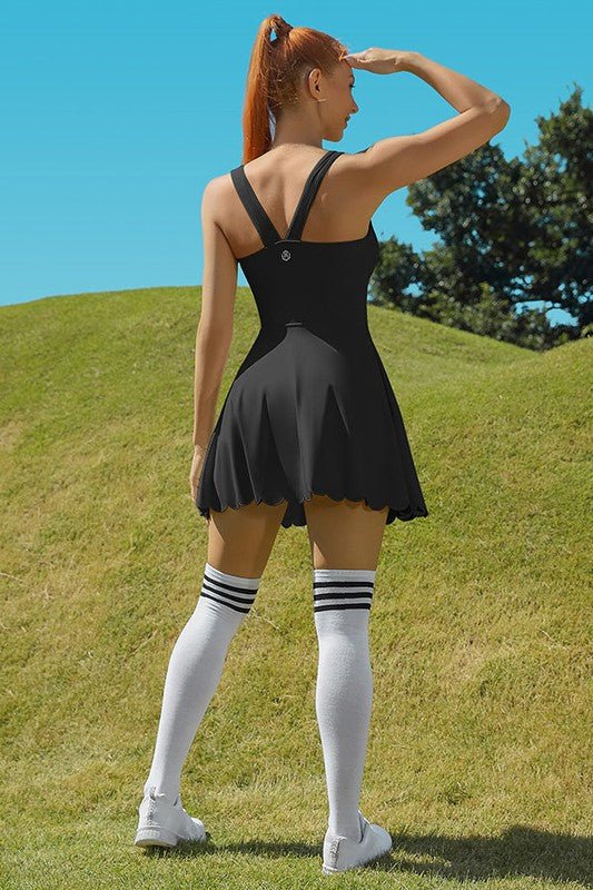 Women Workout Golf Tennis Dress with Shorts Pocket for Active Sports - Love Salve 