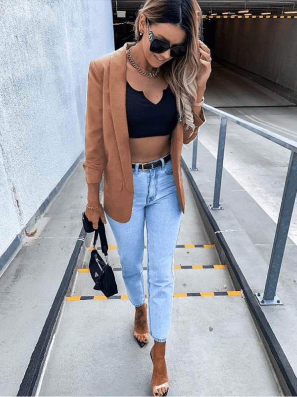 Women's New Solid Color Small Suit Long Sleeve Top for Fall - Love Salve