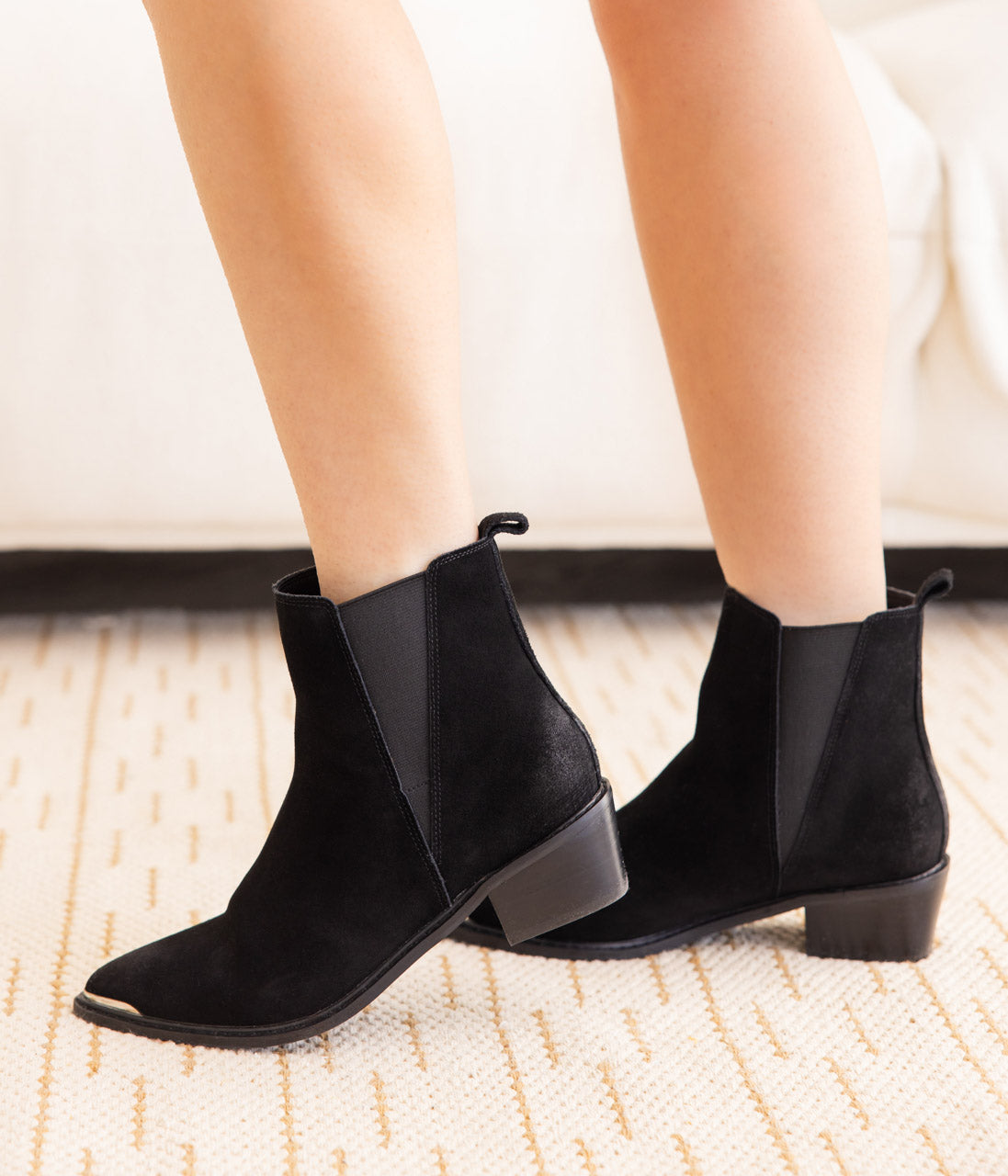 Wylie Suede Ankle Boot in Black Naughty Monkey