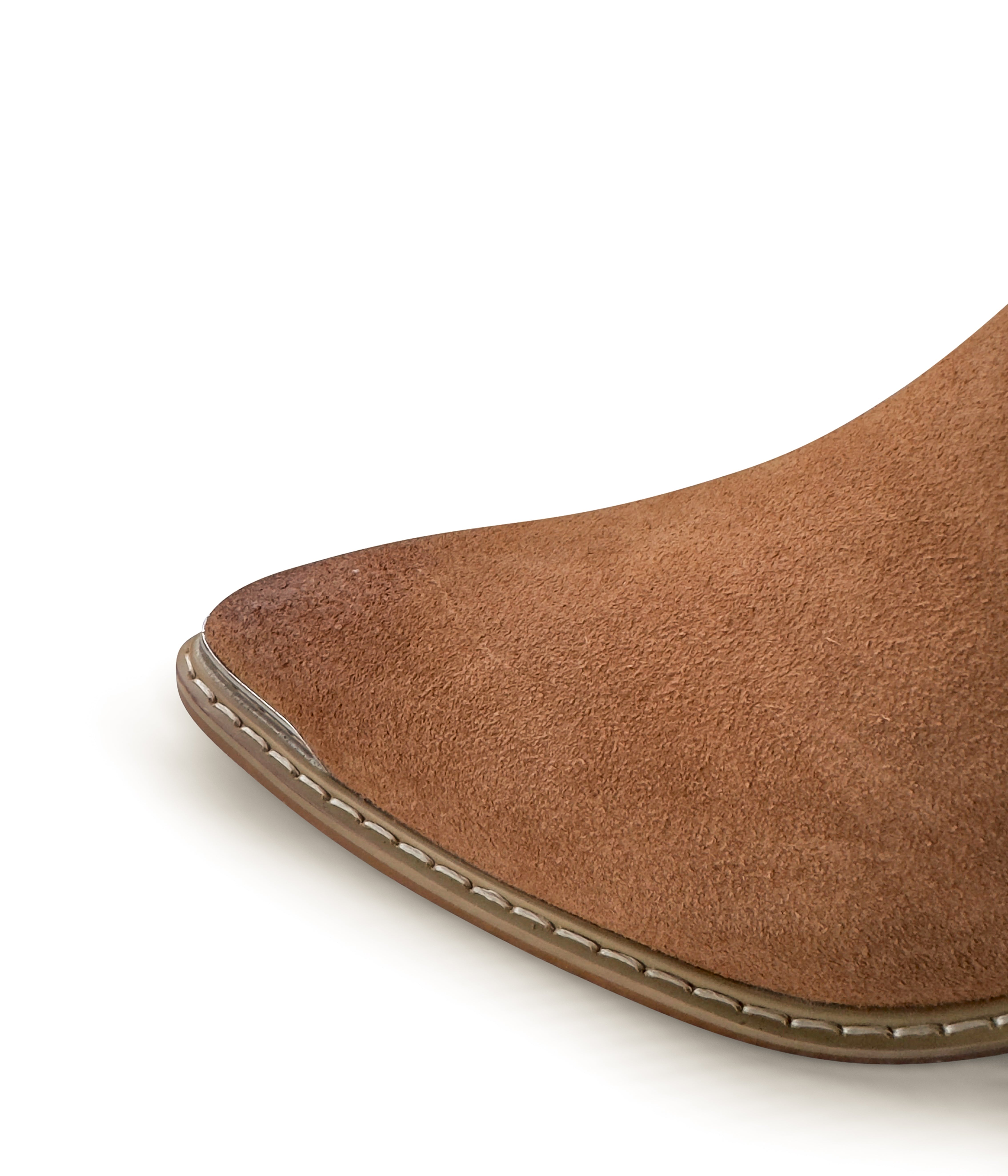 Wylie Suede Ankle Boot Tan With Elastic Sides 1.5in Heel Naughty Monkey