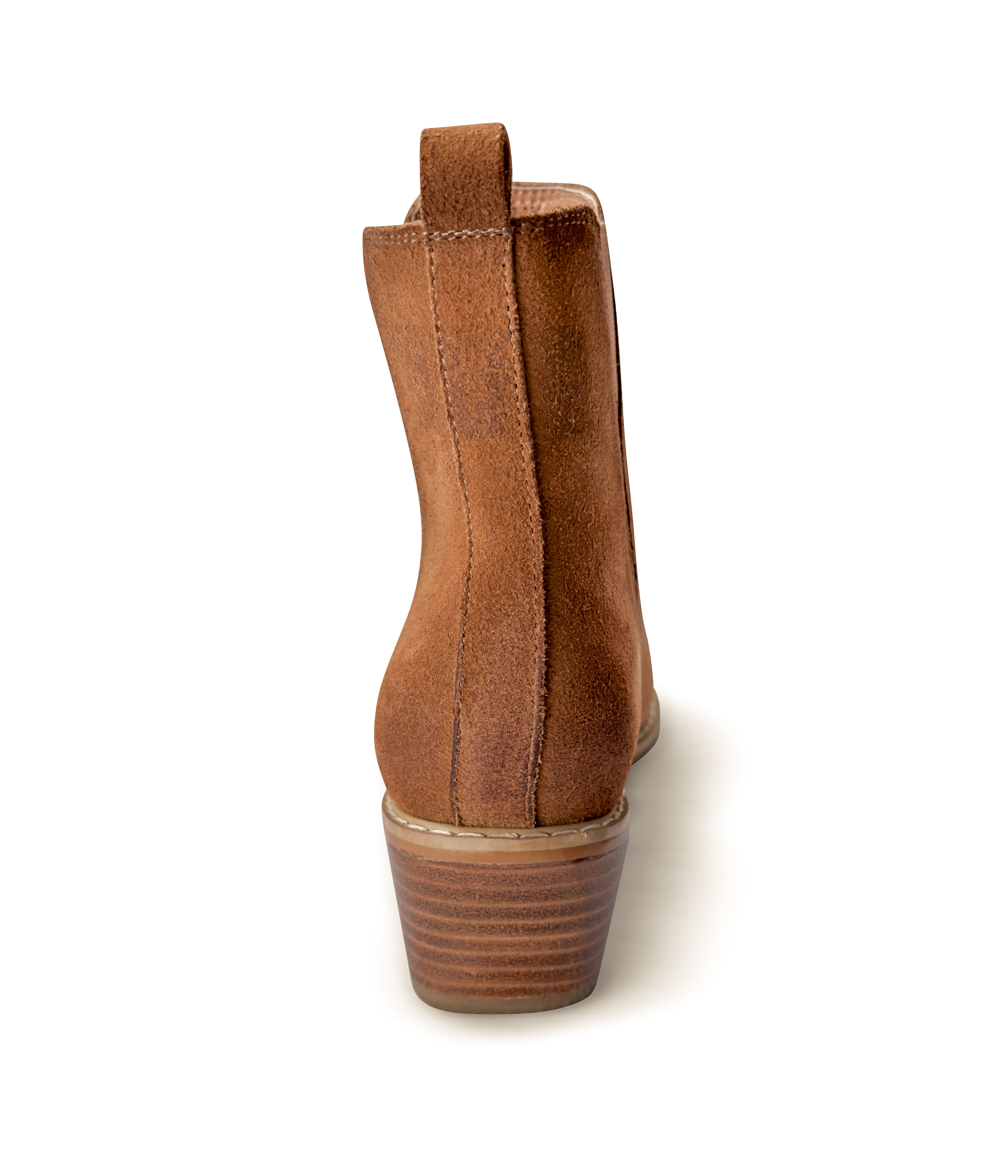 Wylie Suede Ankle Boot Tan With Elastic Sides 1.5in Heel Naughty Monkey