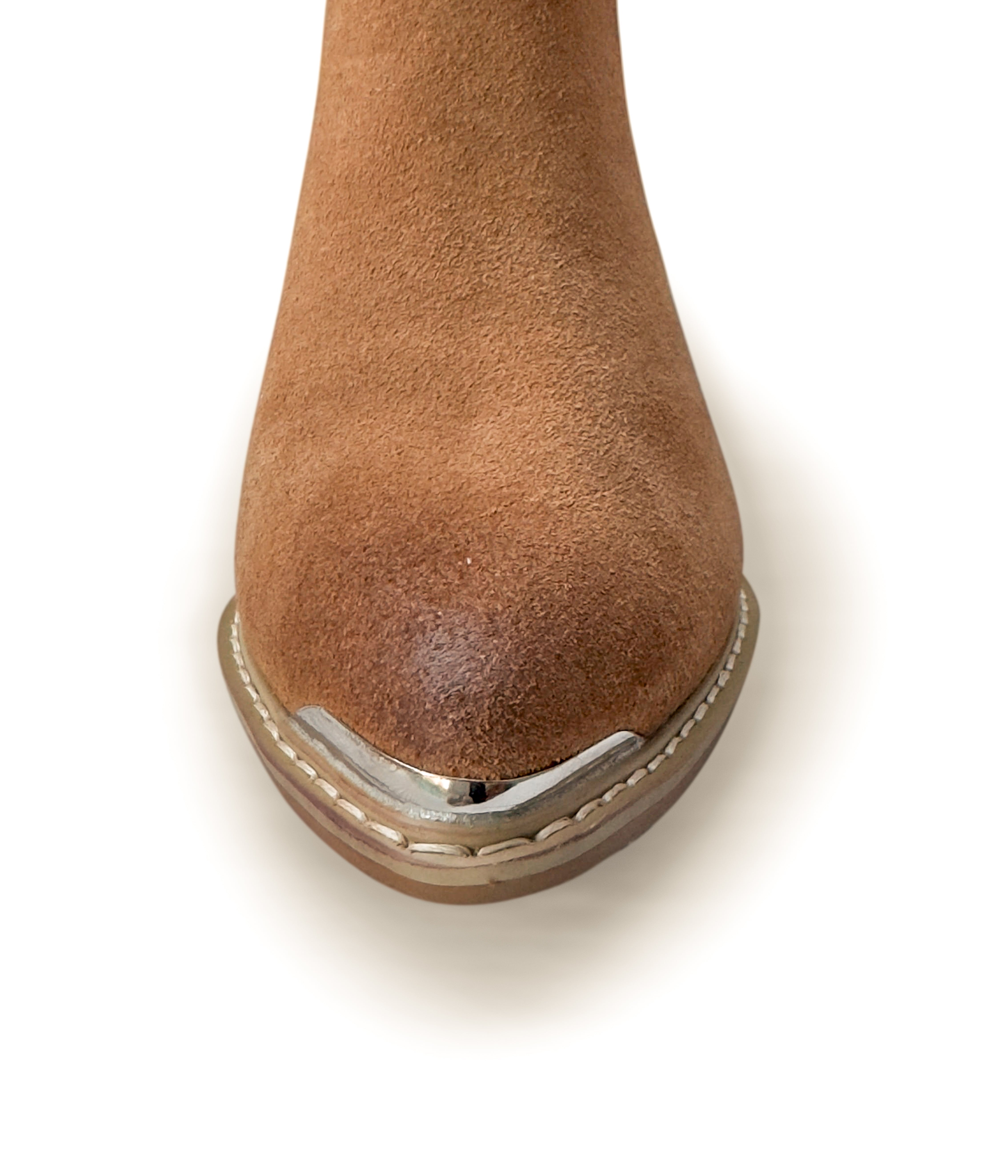 Wylie Suede Ankle Boot Tan With Elastic Sides 1.5in Heel Naughty Monkey