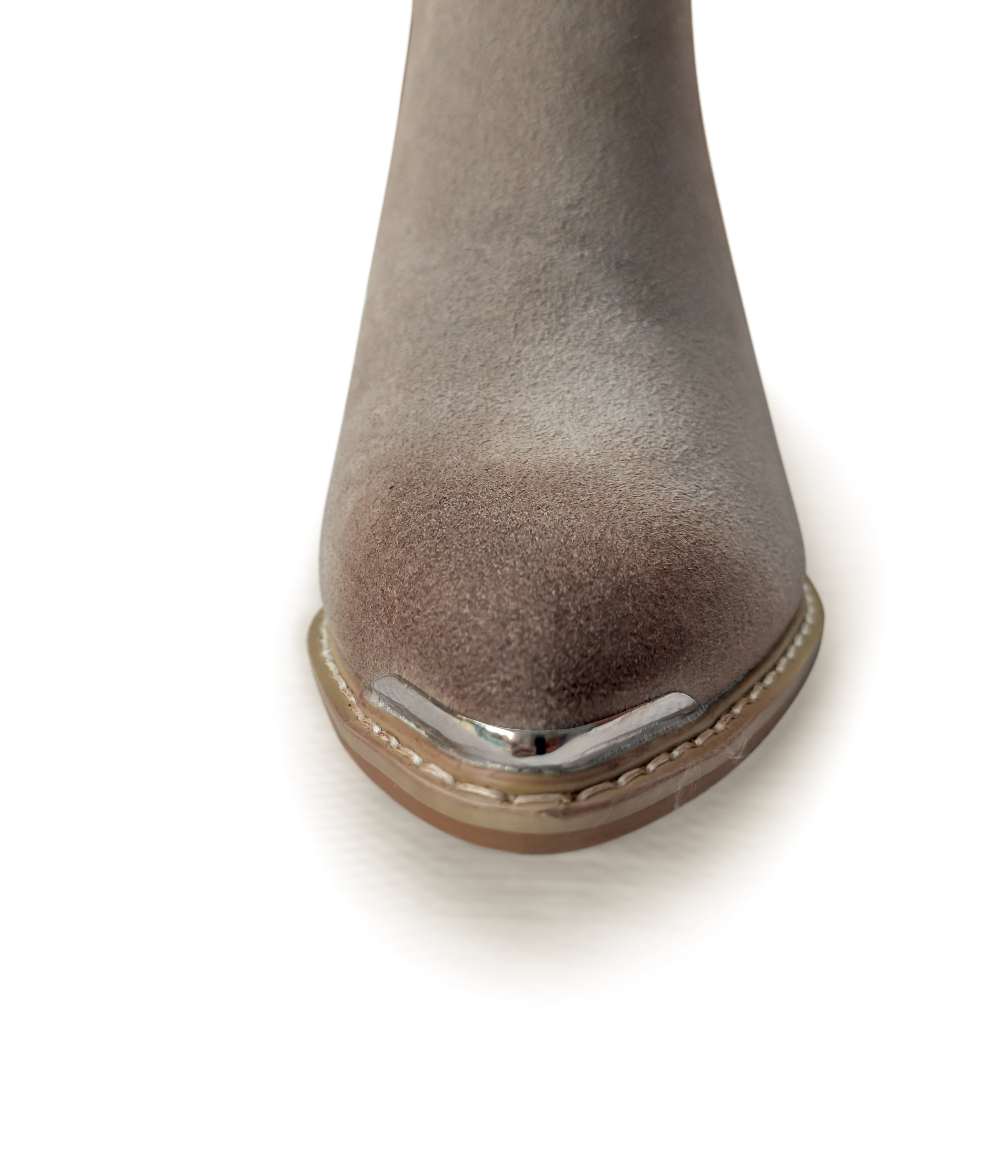 Wylie Suede Ankle Boot Taupe Cushioned Footbed Pull On Naughty Monkey