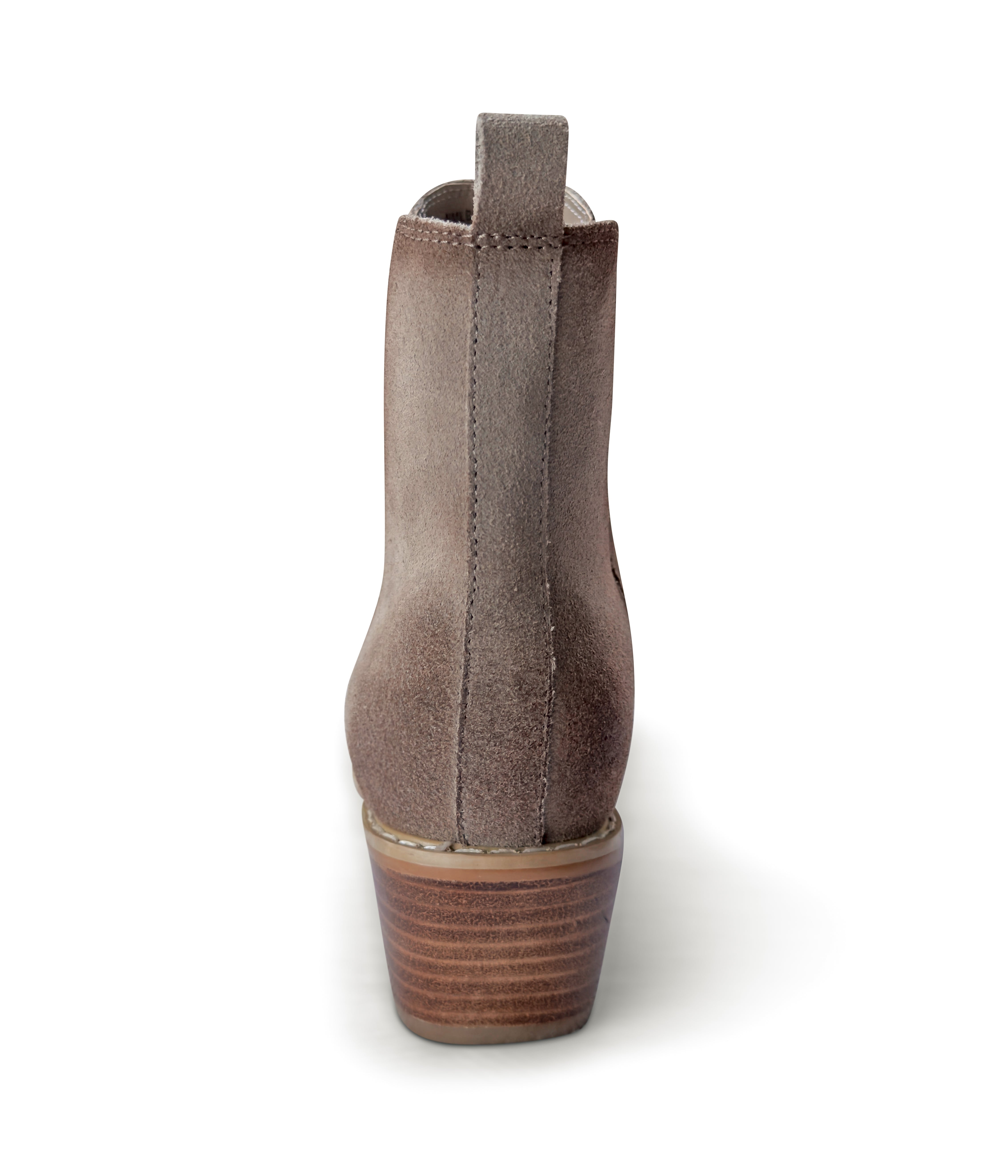 Wylie Suede Ankle Boot Taupe Cushioned Footbed Pull On Naughty Monkey