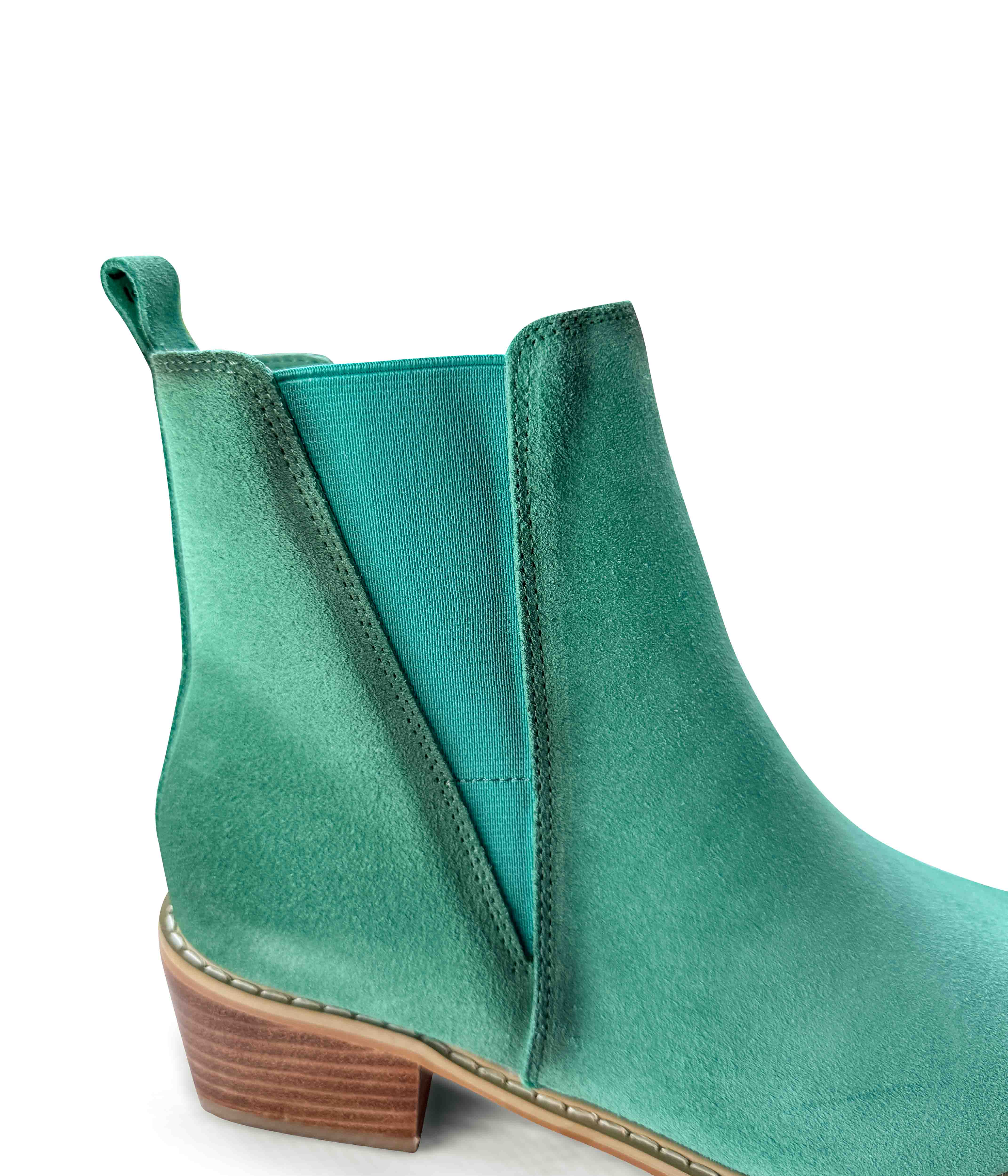 Wylie Teal Suede Ankle Boots With Cushioned Footbed Naughty Monkey