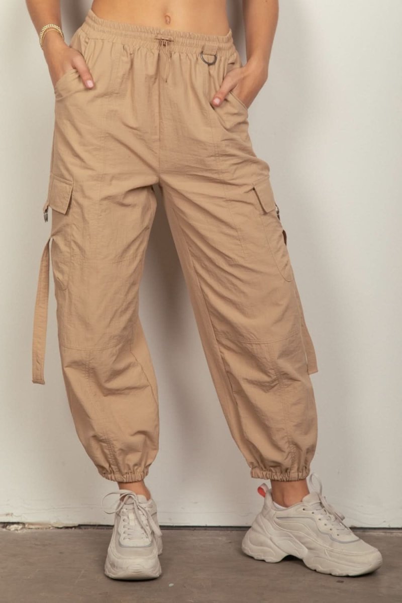 Y2K-Inspired Elastic Waist Utility Cargo Pants - Love Salve 