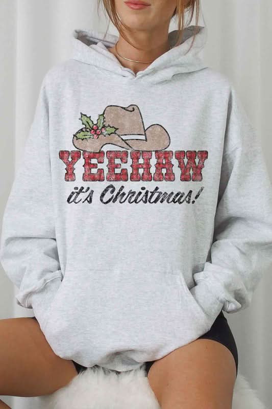 YEEHAW COUNTRY CHRISTMAS HOODIE PLUS SIZE - Love Salve 