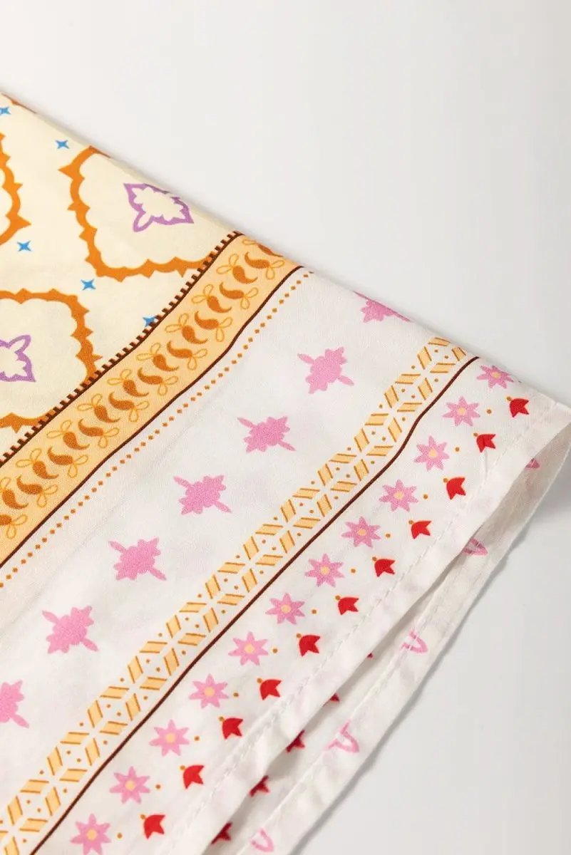 Yellow Bohemian Geometric Printed Loose Sleeve Long Kimono - Love Salve 