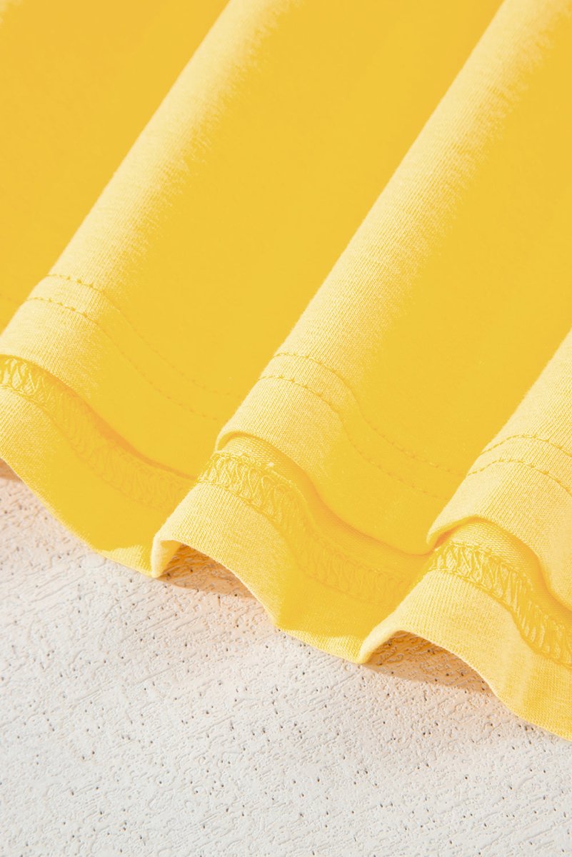 Yellow Cream Flower Graphic Casual Tank Top for Summer and Beach Wear - Love Salve 