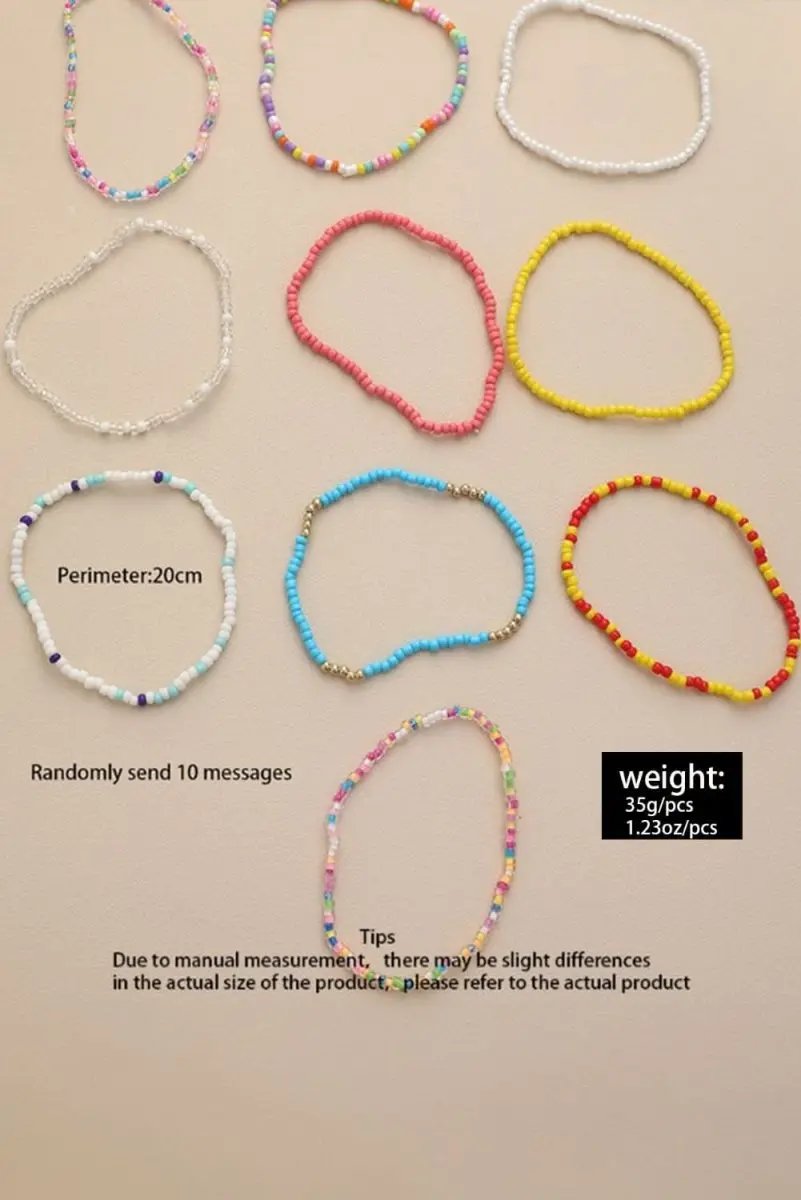 Yellow Flower Random Color Multi Layered Beaded Anklet Set - Love Salve 