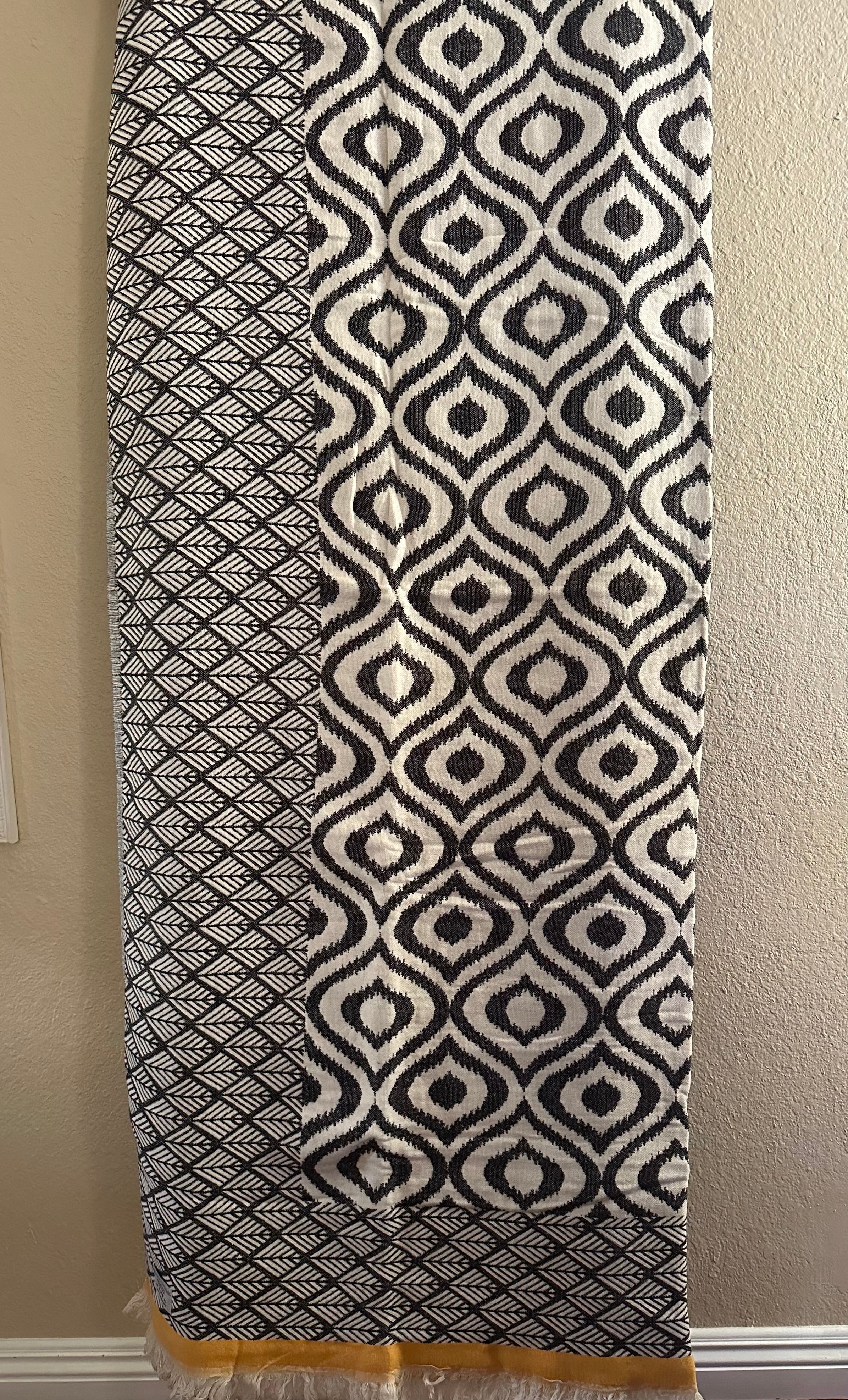 Ikat Yellow Turkish Throw Blanket 100 Percent Organic Cotton Double Sided 60x72 Inches - Love Salve 