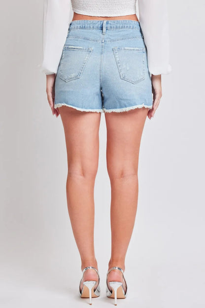 YMI Jeanswear Distressed Frayed Hem Denim Shorts for Women - Love Salve