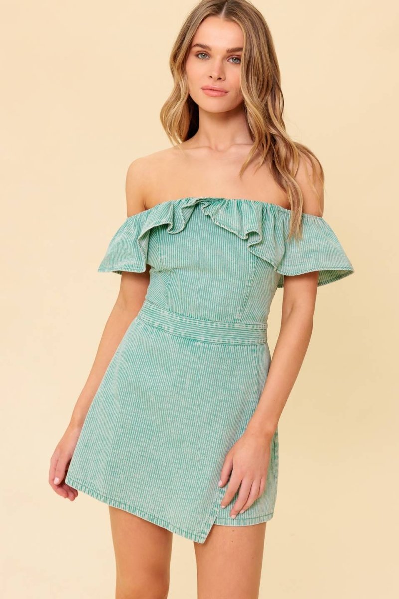 YOURS TO KEEP NAVY WOVEN ROMPER - Love Salve