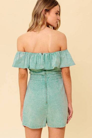 YOURS TO KEEP NAVY WOVEN ROMPER - Love Salve