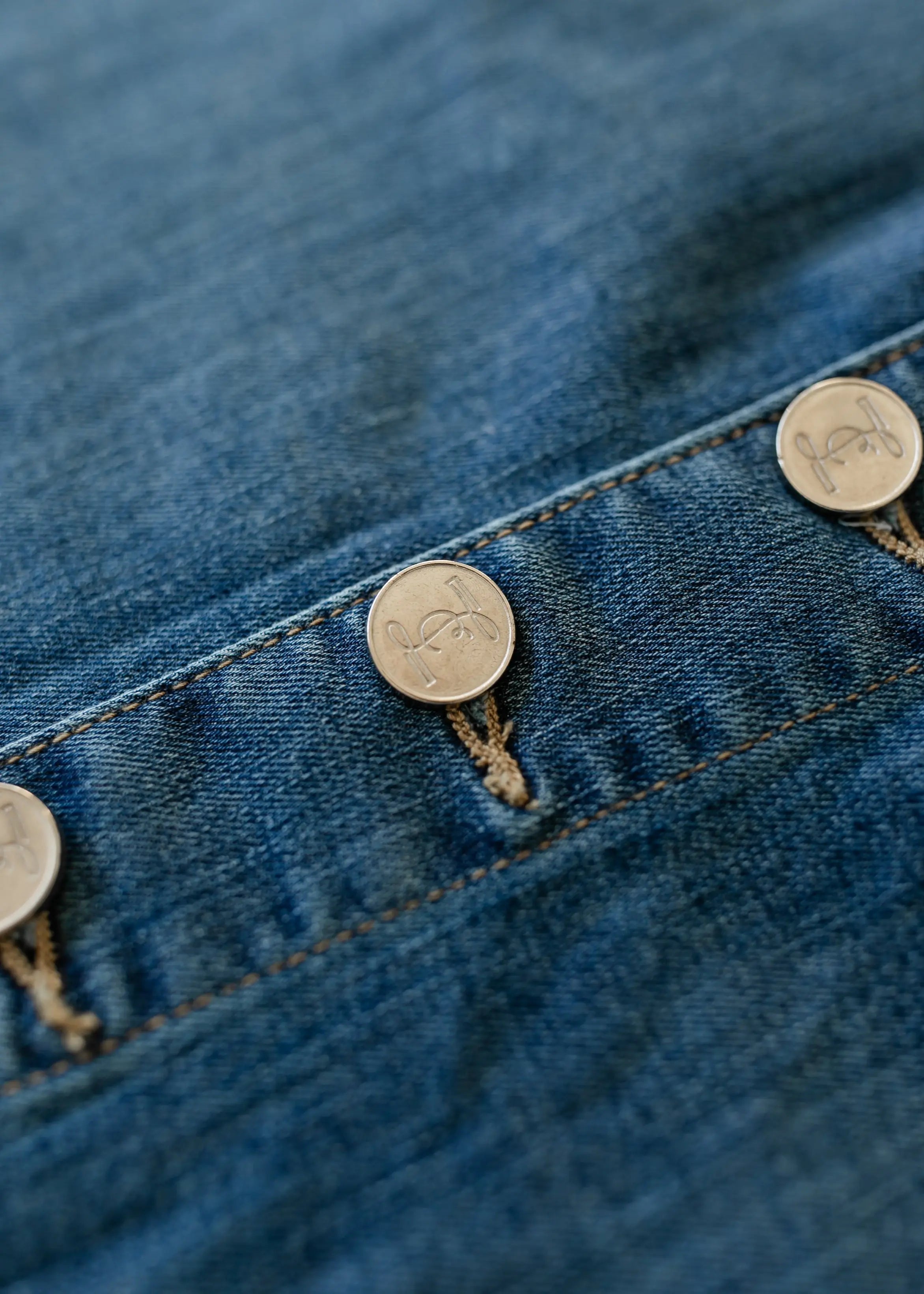 Zana Front Button Denim Midi Skirt Inherit Co.