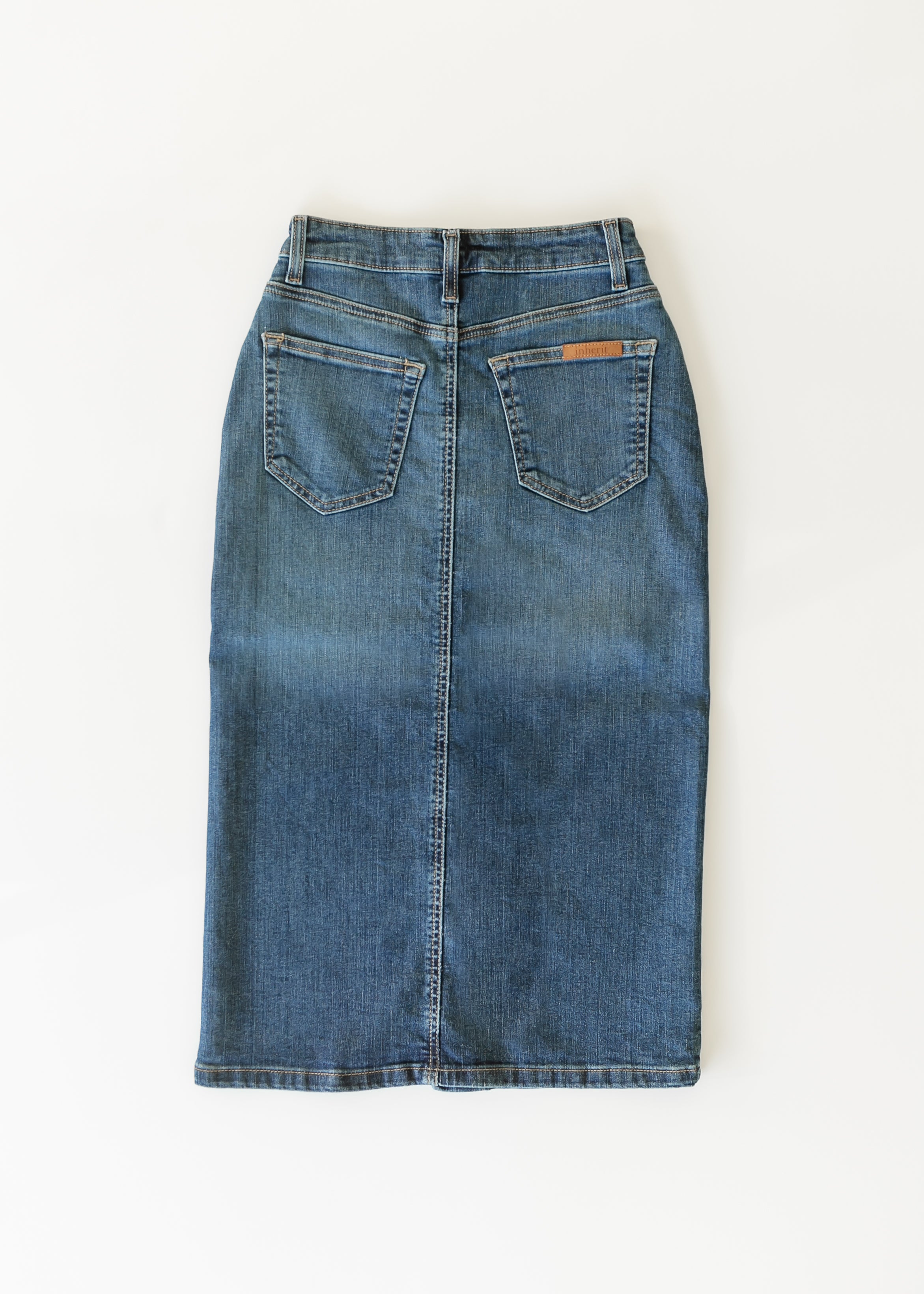 Zana Front Button Denim Midi Skirt Inherit Co.