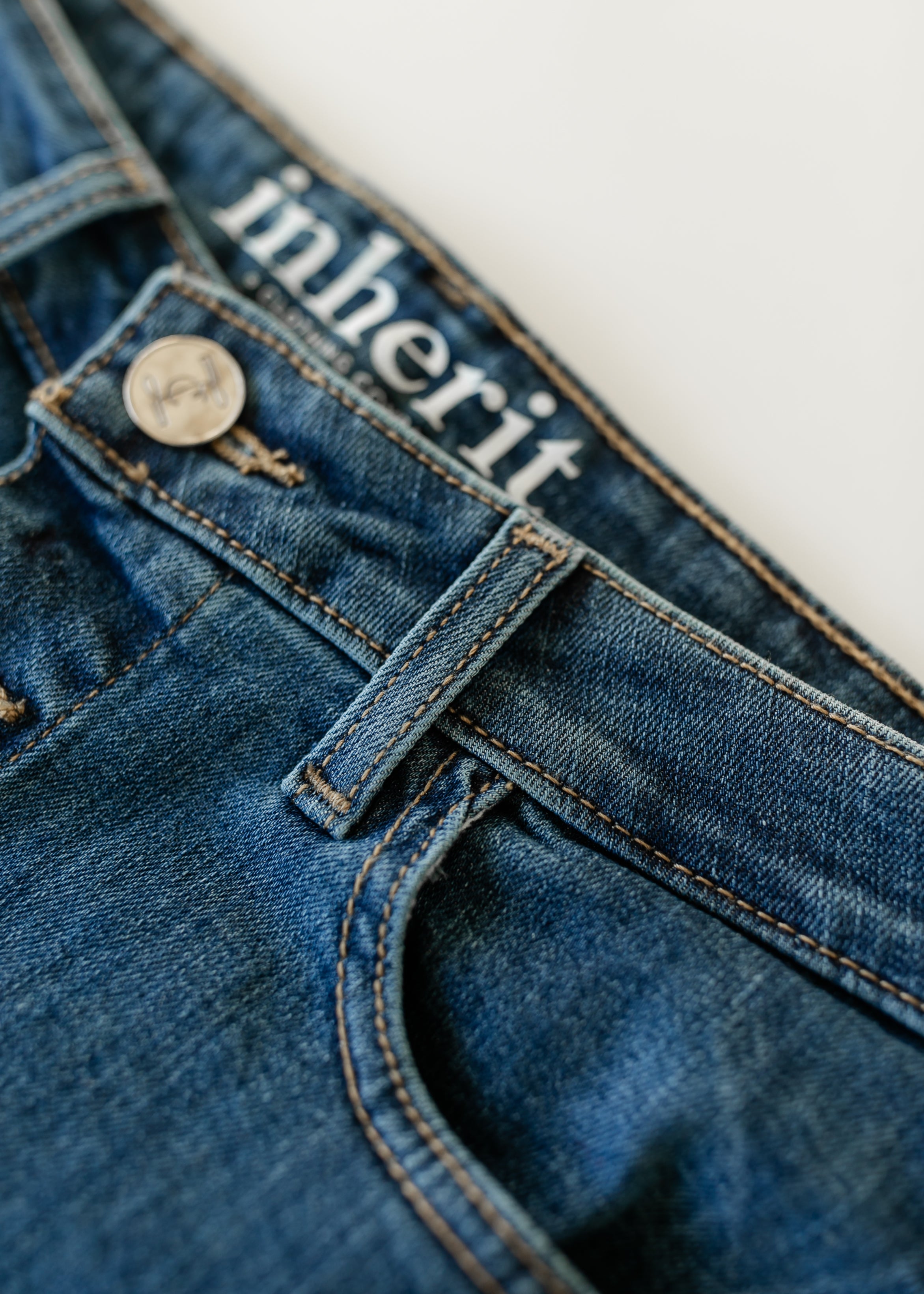 Zana Front Button Denim Midi Skirt Inherit Co.