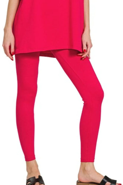 Zenana Cotton Round Neck Top & Legging Set - Love Salve