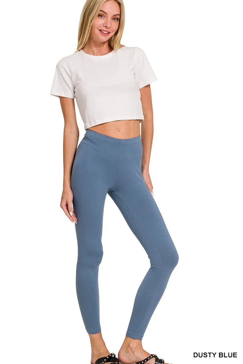 Zenana Cotton Round Neck Top & Legging Set - Love Salve