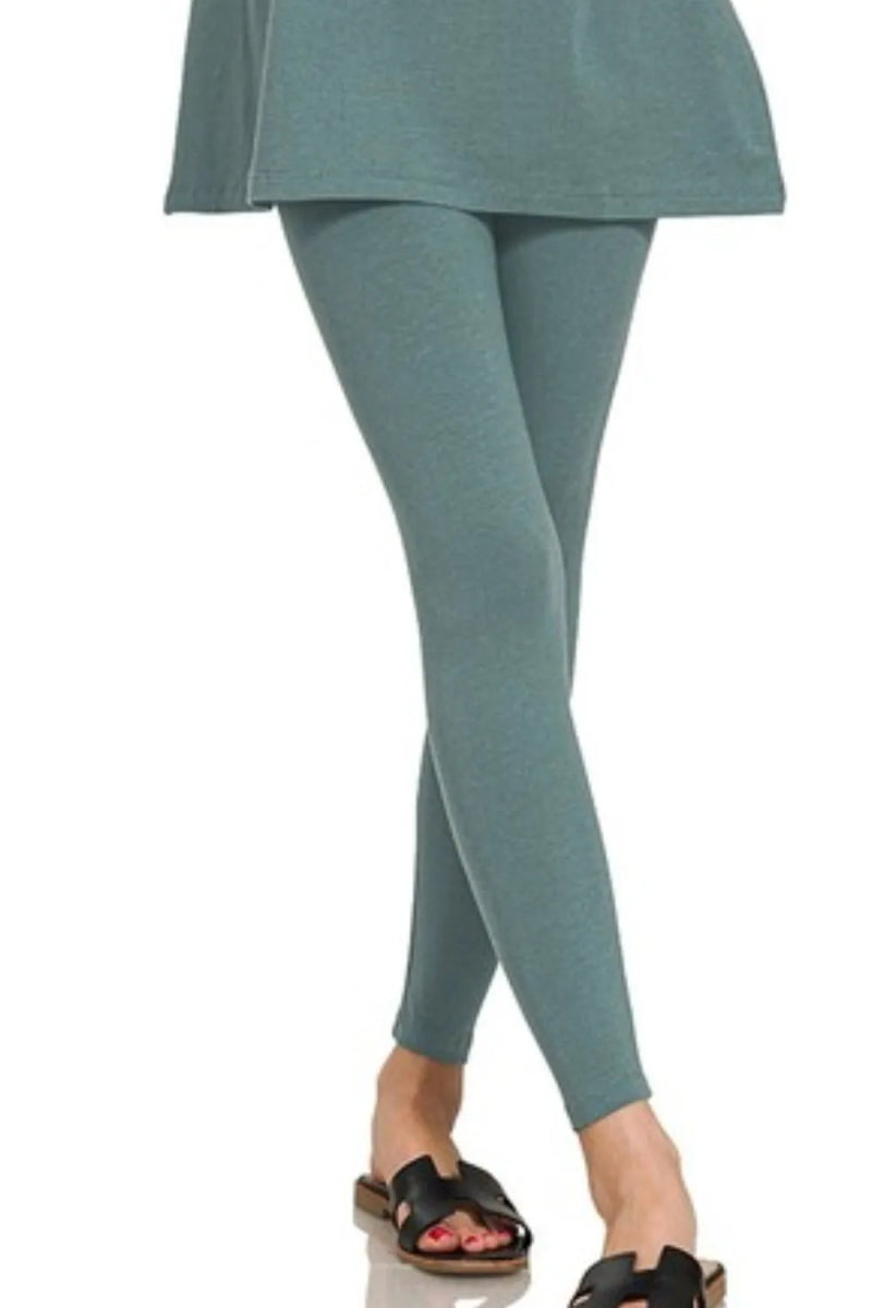 Zenana Cotton Round Neck Top & Legging Set - Love Salve