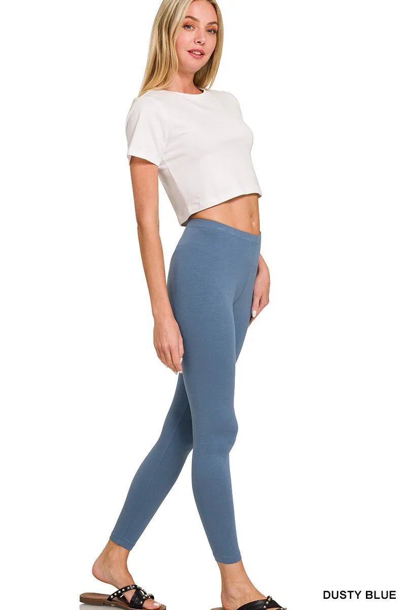 Zenana Cotton Round Neck Top & Legging Set - Love Salve