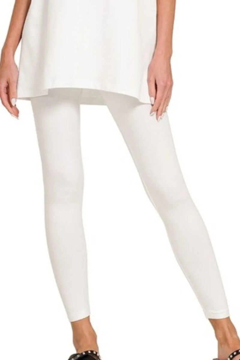 Zenana Cotton Round Neck Top & Legging Set - Love Salve