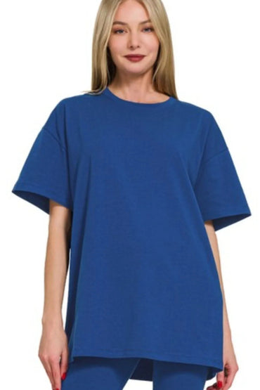 Zenana Cotton Round Neck Top & Legging Set - Love Salve