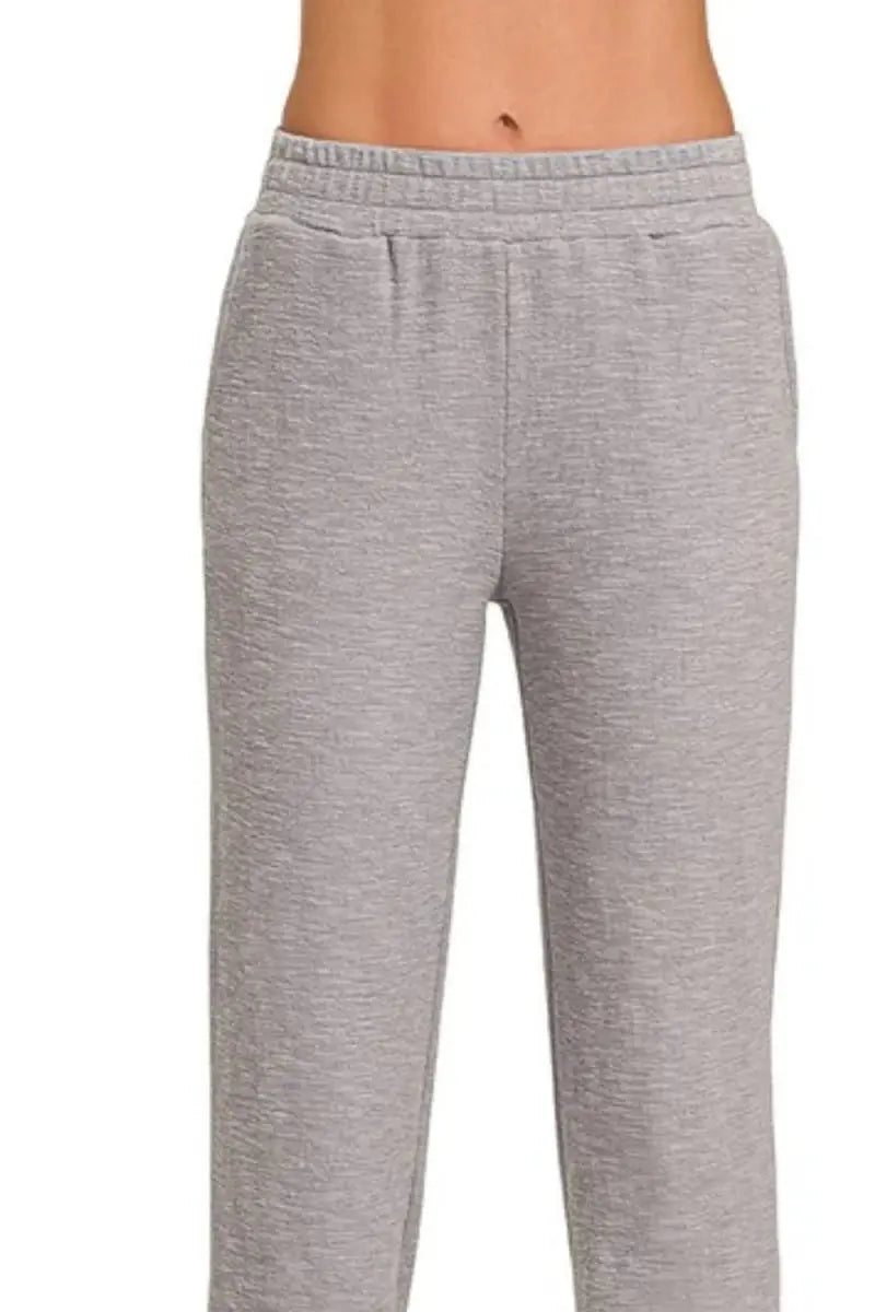 Zenana Cotton Slub Jogger Pants for Comfortable Casual Wear - Love Salve 