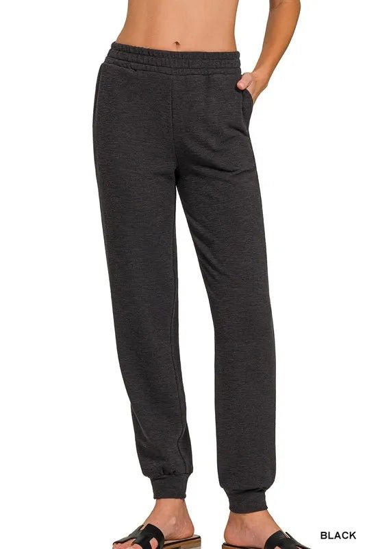 Zenana Cotton Slub Jogger Pants for Comfortable Style - Love Salve 