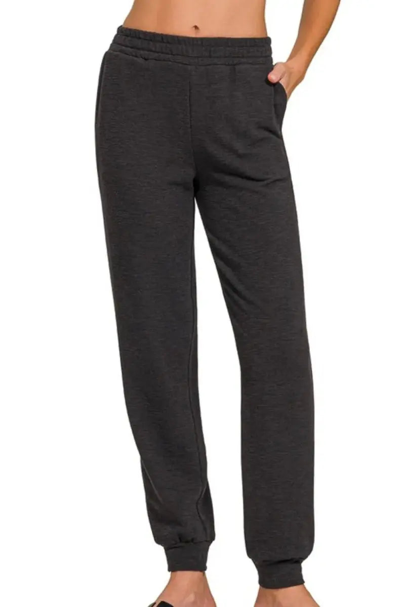 Zenana Cotton Slub Jogger Pants for Comfortable Style - Love Salve 