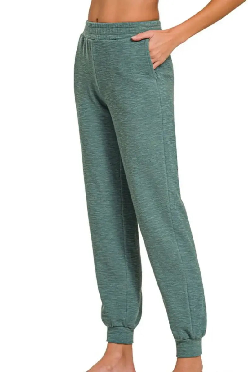 Zenana Cotton Slub Jogger Pants for Ultimate Comfort - Love Salve 