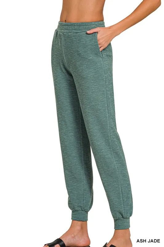 Zenana Cotton Slub Jogger Pants for Ultimate Comfort - Love Salve 