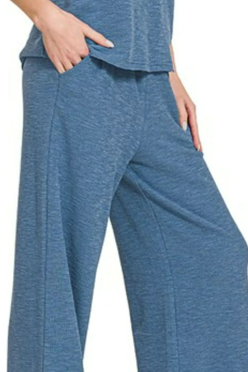 Zenana Cotton Slub Tank & Pants Set - Love Salve