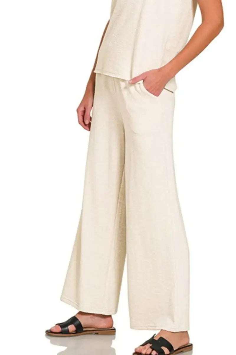 Zenana Cotton Slub Tank & Pants Set - Love Salve