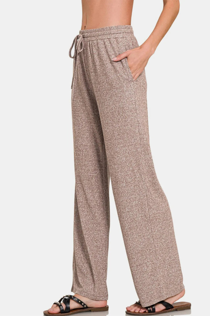 Zenana Drawstring Wide Leg Pants with Side Pockets for Women - Love Salve 