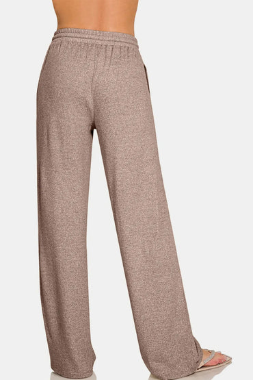 Zenana Drawstring Wide Leg Pants with Side Pockets for Women - Love Salve 