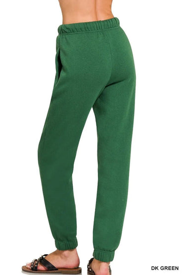 Zenana Fleece Jogger Sweatpants With Pockets For Comfort - Love Salve 