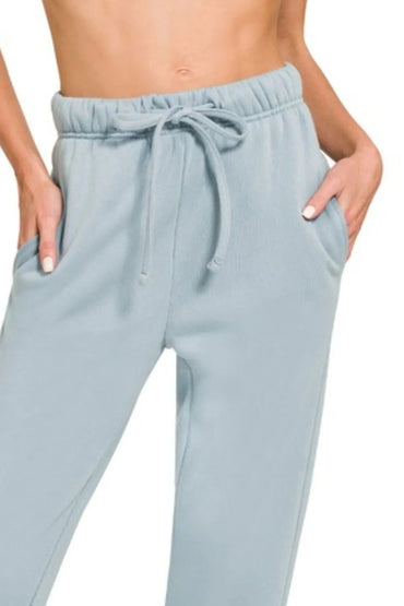 Zenana Fleece Jogger Sweatpants With Pockets for Comfort - Love Salve 