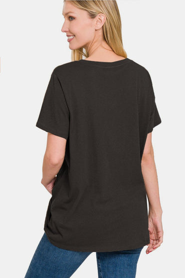Zenana Full Size V-Neck Short Sleeve T-Shirt for Women - Love Salve 