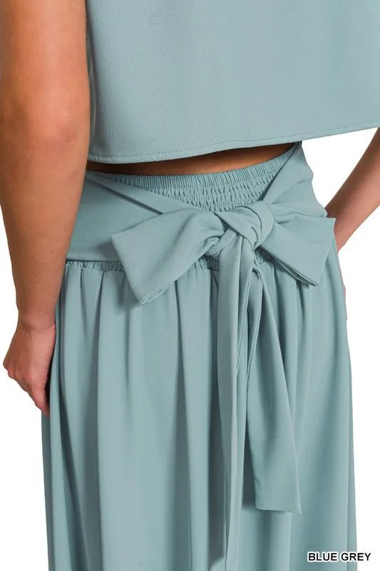 Zenana Heavy Woven Span Crop Tee & Skirt Set - Love Salve