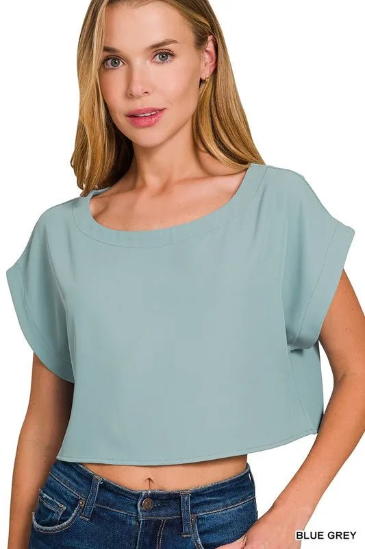 Zenana Heavy Woven Span Crop Tee & Skirt Set - Love Salve