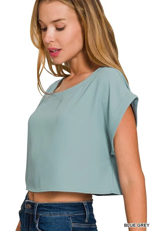 Zenana Heavy Woven Span Crop Tee & Skirt Set - Love Salve