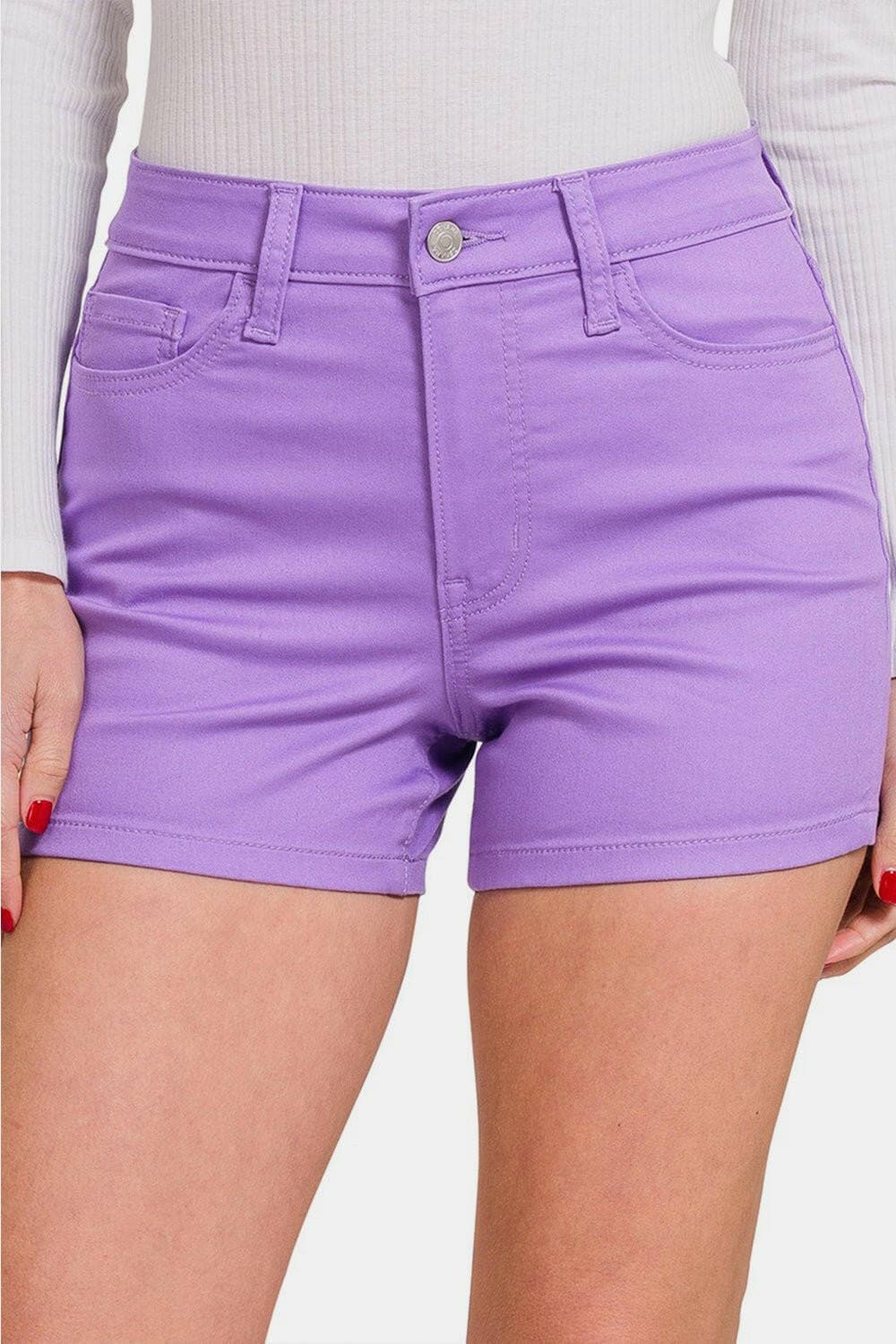 Zenana High Waist Denim Shorts - Love Salve