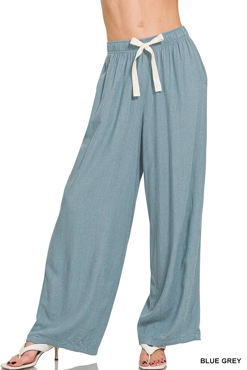 Zenana Linen Drawstring Pants for Comfortable Casual Wear - Love Salve 