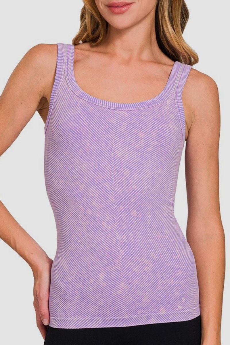 Zenana Ribbed Scoop Neck Tank for Stylish Everyday Wear - Love Salve 
