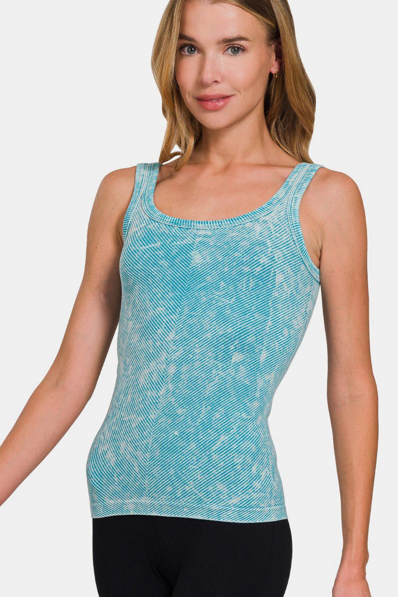 Zenana Ribbed Scoop Neck Tank for Women - Stylish Basics - Love Salve 