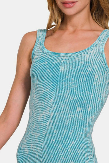Zenana Ribbed Scoop Neck Tank for Women - Stylish Basics - Love Salve 
