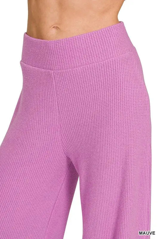 Zenana Rolled Sleeve Top and Pants Sweater Set - Love Salve