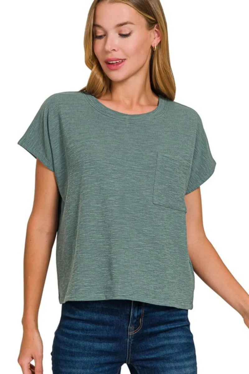 Zenana Round Neck Short Sleeve T-Shirt for Women - Love Salve 